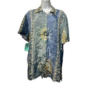 globetrotter creating the uncommon Bali Indonesia button up Short Sleeve Shirt S